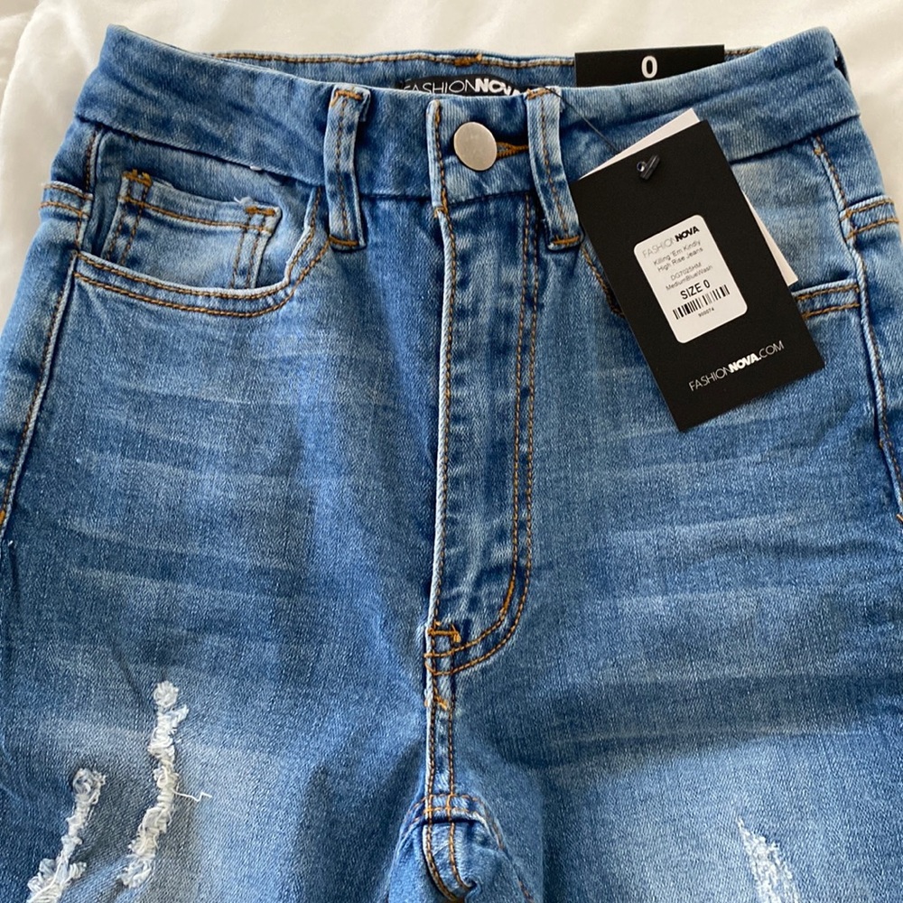 High Rise Split Leg Jeans NWT